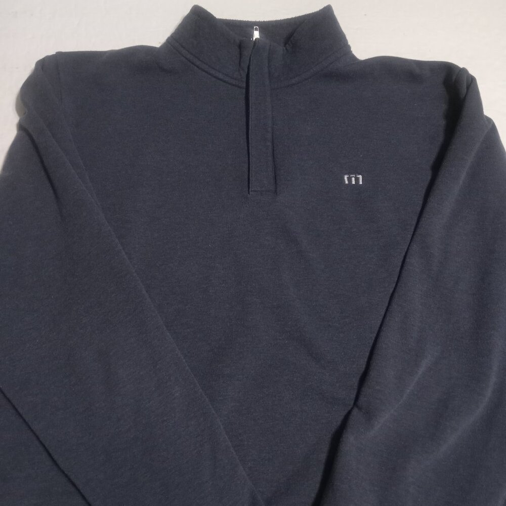 Travis Mathew Men's Navy 1/4 Zip Pullover Sweater Size M